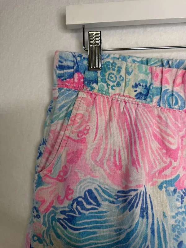 Lilly Pulitzer 100% Linen Floral Print Wide Leg Pants - Image 5