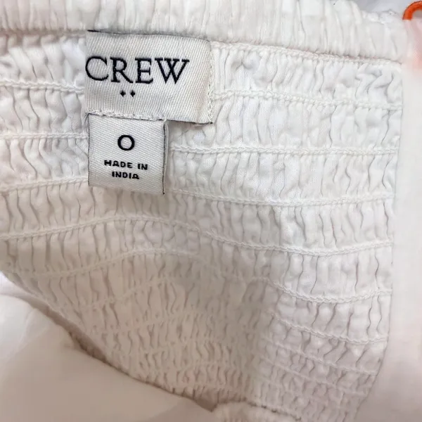 J.Crew White Cotton Scalloped-Trim‎ Tiered Midi Dress Size 0 Pockets Resortwear - Image 8