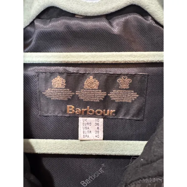 Barbour Jacket Quilted Microfiber Equestrian‎ Jacket Sz 6 Black - Image 7
