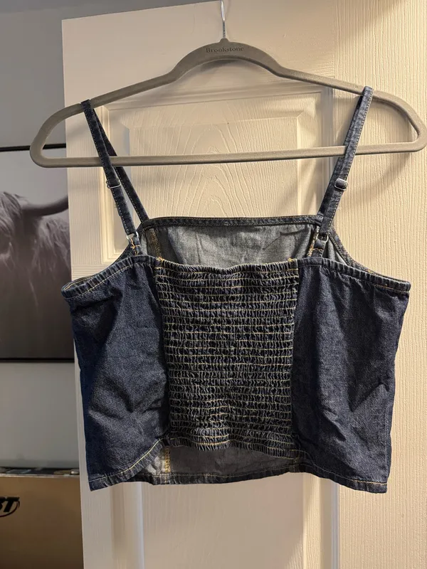 a.n.a Dark Blue Denim Crop Tank - Image 2