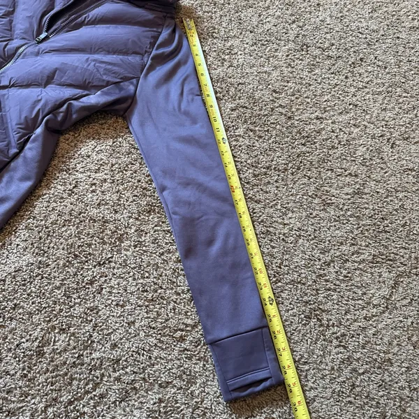 Athleta Inlet Jacket Purple Down Hybrid Zip Coat Size Small Missing Hood - Image 4