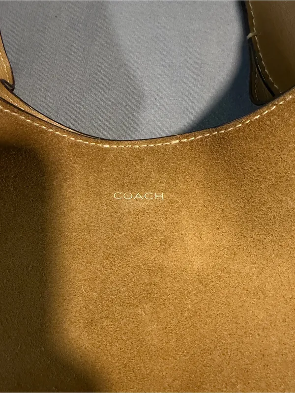 Coach Suede Hobo Bag in Camel - Image 4