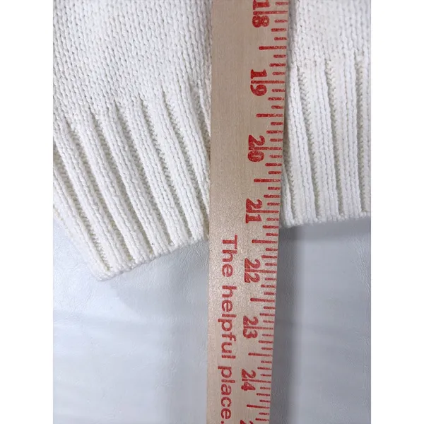 Grayson Threads Women XL USA Graphic Cropped Sweater Cream Knit Long Sleeve NWT - Image 8