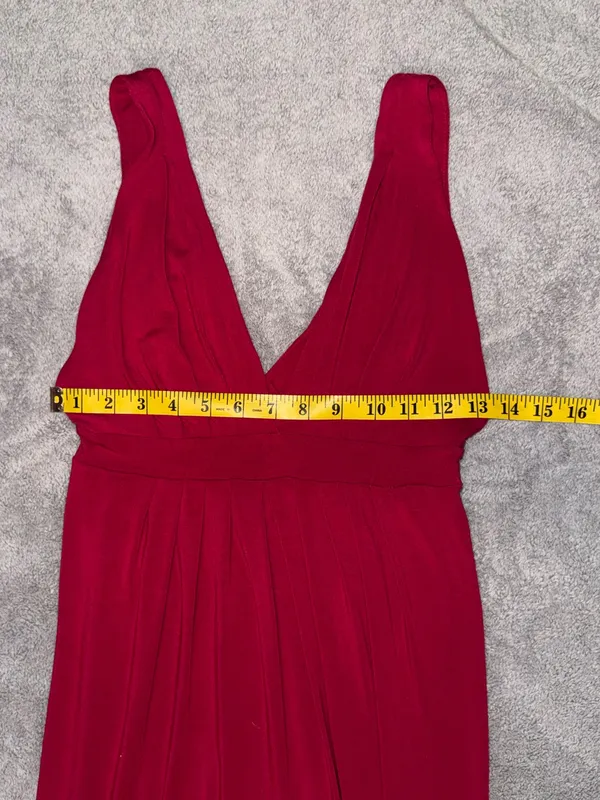 TART Deep V-Neck Sleeveless Maxi Dress in Burgundy size small - Image 3