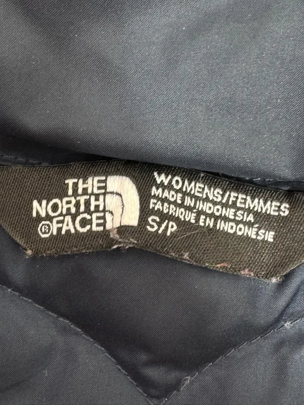 The North Face Flare Jacket Women Small Blue Pink Floral Down Puffer Coat Zip Up - Image 9