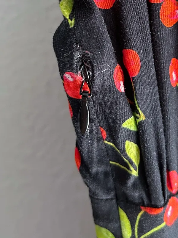Caroline Constas Cherry Print Mini Cotton Dress Small Coquette retro - Image 6