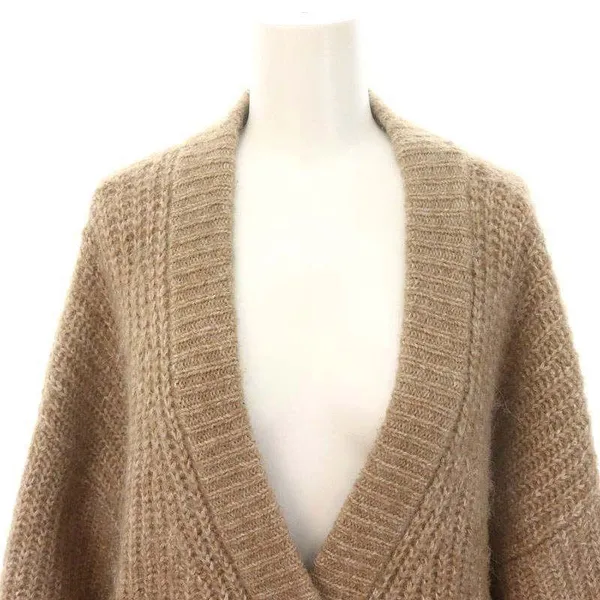 ZARA Patch Pocket Knit Oversized Cardigan Jacket Sweater Outerwear Tan Brown - Image 11