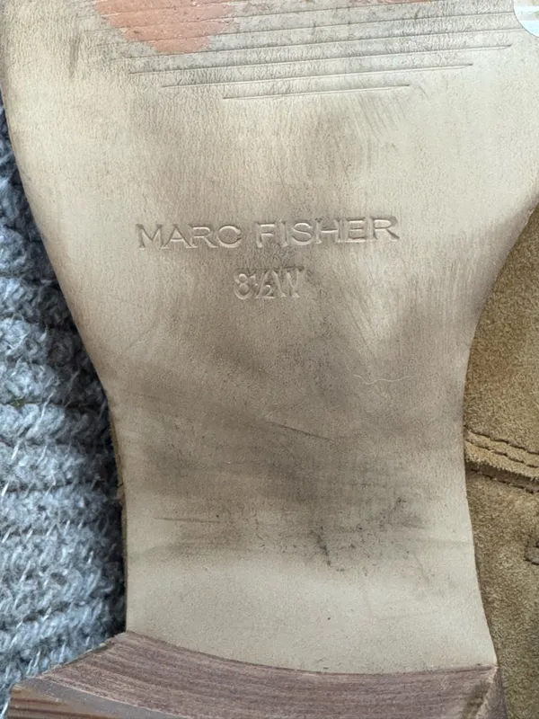 Marc Fisher Tan Suede Over the Knee Tall Boots Size 8.5 Wide Calf - Image 4