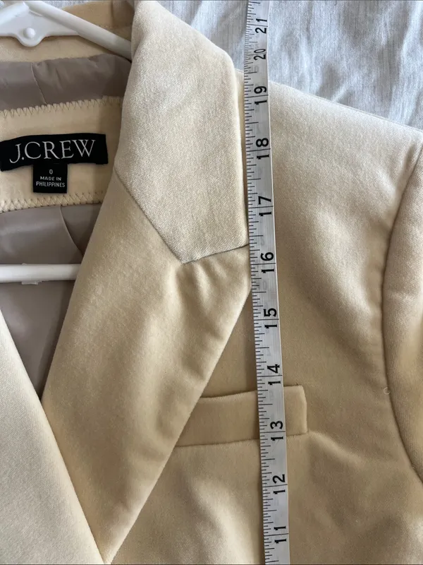 J.Crew cropped Double-Breasted Blazer in Stretch Velvet Size‎ 0 - 2 - Image 9