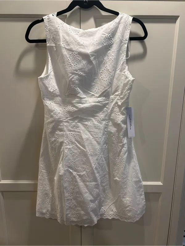 NWT Princess Polly Gabbey Anglaise V Neck Mini Dress, 6 - Image 3