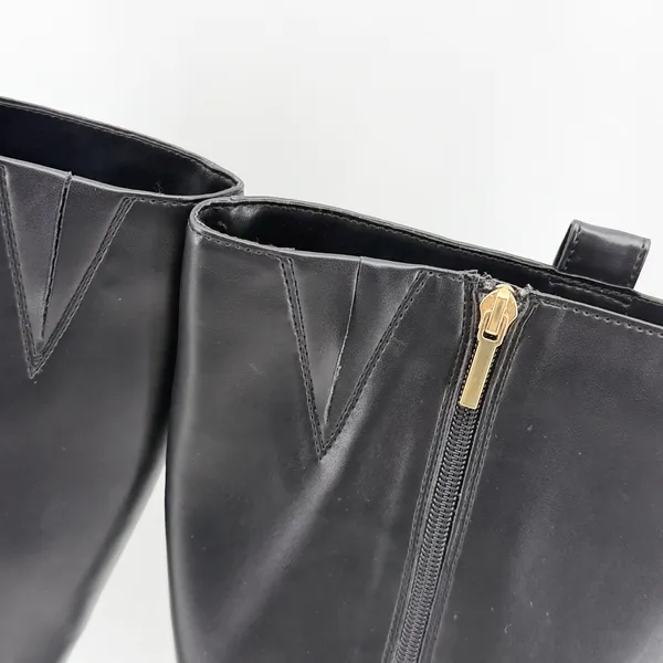Crown & Ivy Mckay Women Black Tall Riding Boots Gold Buckle Size 11M - Image 5