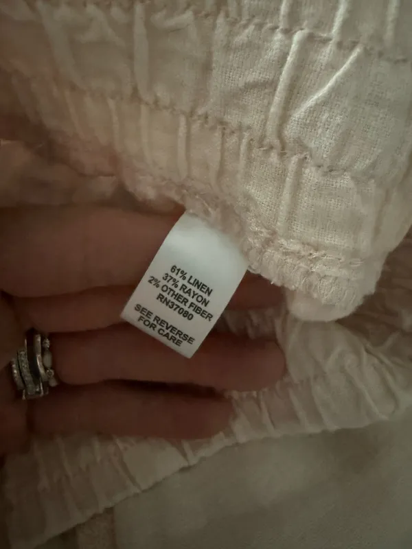 {CATO} Baby Pink Drawstring Linen Blend Beach Pants - Image 4