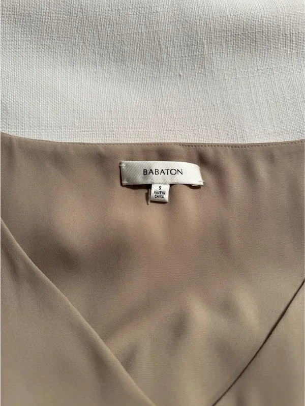 Aritzia Babaton Tan Satin Top - Image 2