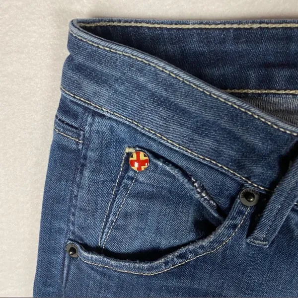 Hudson Stretch Medium Wash Straight‎ Leg Jean Flap Pocket Womens Size 26 - Image 5