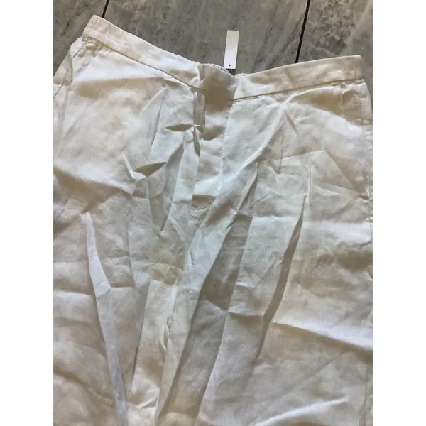 Madewell Pants Womens XL Linen Drawstring Elastic Waist Cropped Lightweight Casu - Image 3