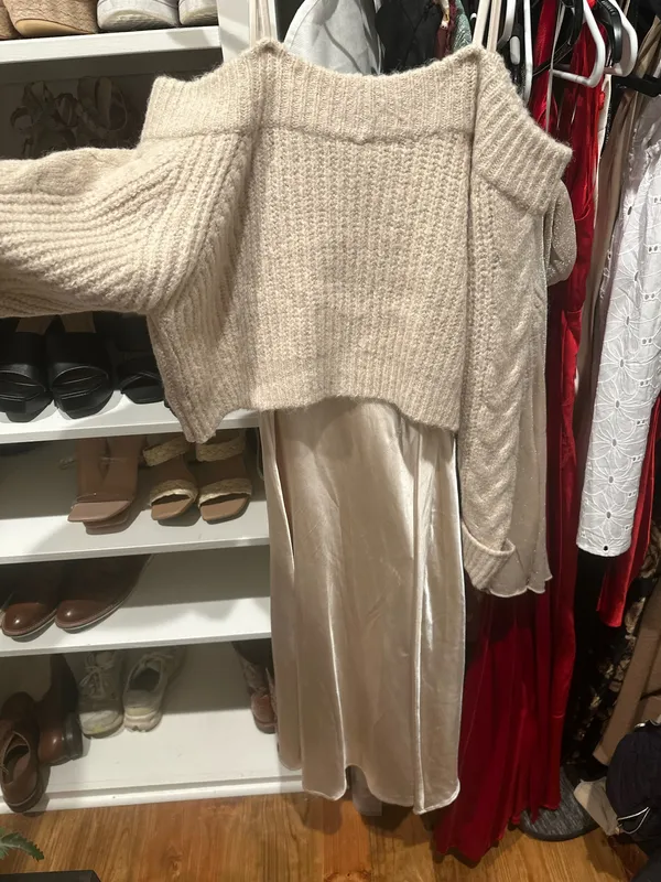 Anthropologie satin sweater dress - Image 2