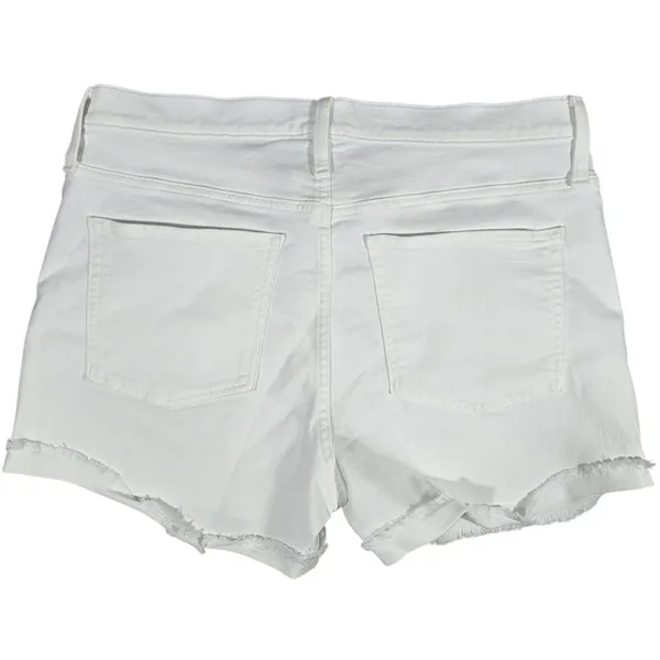J Crew Mid Rise Short White‎ Denim Cutoff Frayed Hem Size 32 - Image 2