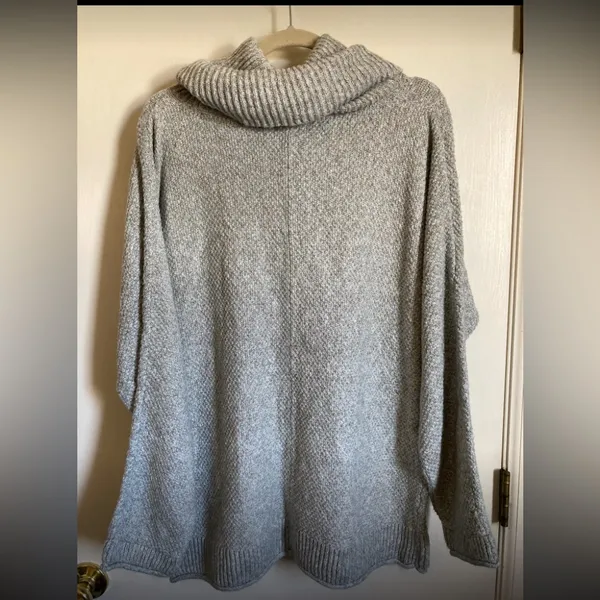 *Maurices Gray Marbled Knit Waffle Knit Cowl Neck Long Sleeve Sweater #QB - Image 9
