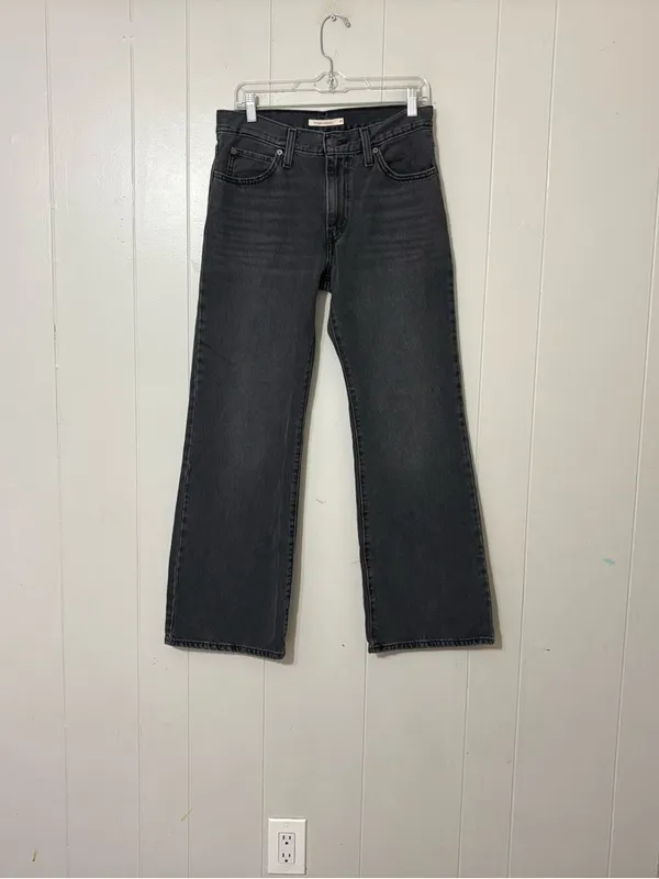 Levi’s 94 Baggy Bootcut Jeans Black Wash Size 28 Y2K - Image 6