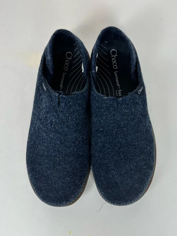 Chaco Revel Women’s 9.0 Navy Blue Felt Slip On Slippers LUVSEAT JCH108906 - Image 7