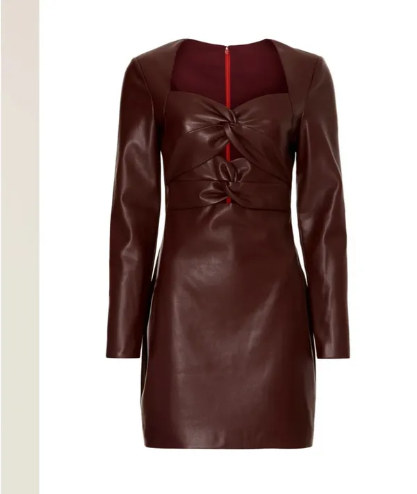 One33 Social Faux Leather Twist Dress - Image 3