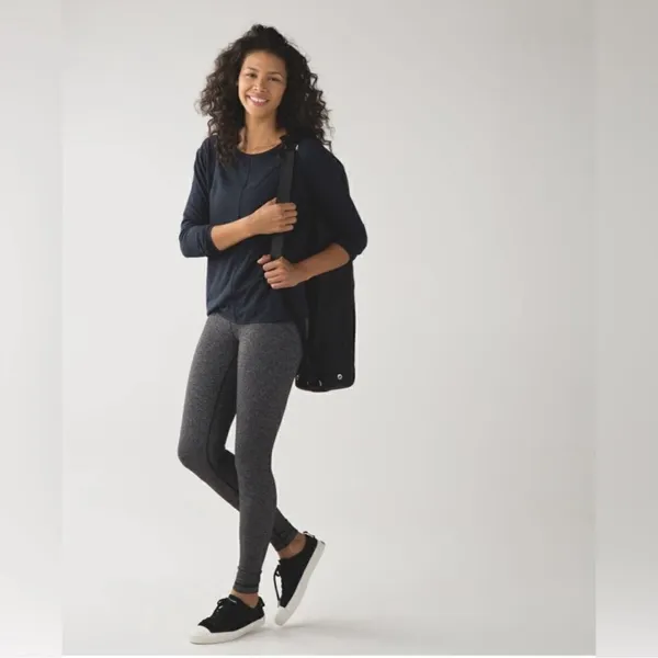 Lululemon Wunder Under Pant III Heathered Herringbone Heathered Black Size 6 - Image 2