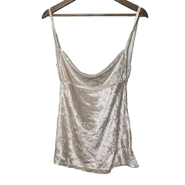 Free People Intimates Small All Night Velvet Camisole Champagne Cowl Neck - Image 3