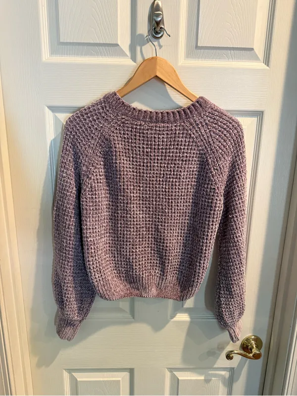 Altar'd State Mauve Waffle-Knit Crew Sweater - Image 10