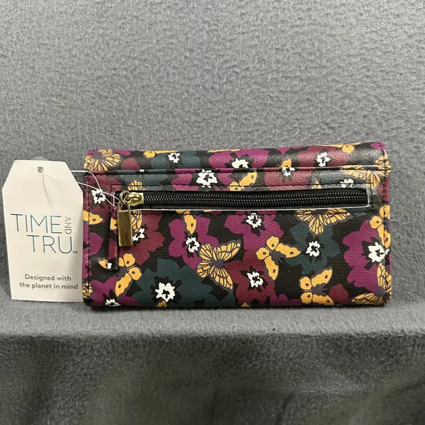 Time and Tru Checkbook Wallet Butterfly Floral Clutch Organizer Wallet NWT - Image 7