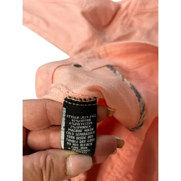 Sanctuary Motto Coral Pink Denim Jacket Size L - Image 9