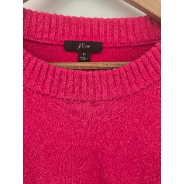 J.Crew Sweater Womens M Merino Wool Alpaca Pink Button Shoulder EUC - Image 2