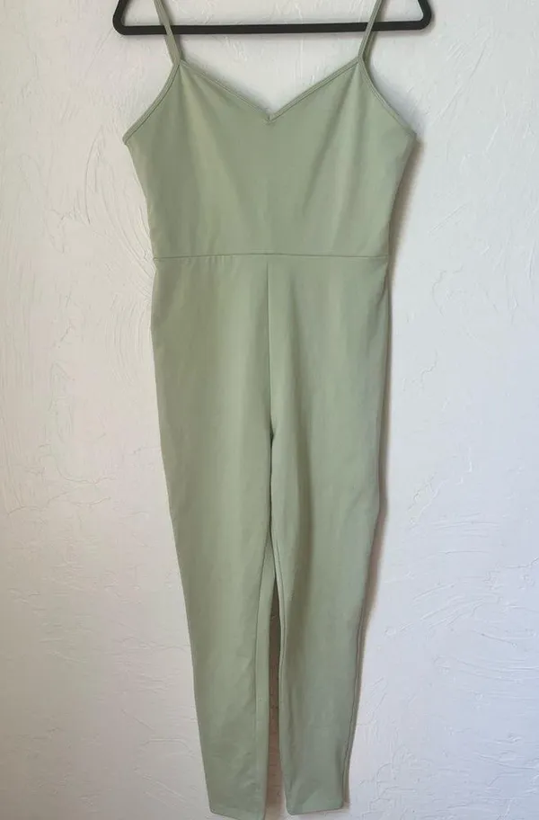 Reformation Emmy Ecostretch green jumpsuit size L - Image 2