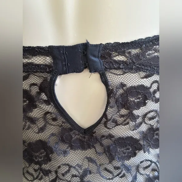 Rampage Naval Blue Lace Chemise Adjustable Straps Key Hole & Hook Closure Sz S - Image 7