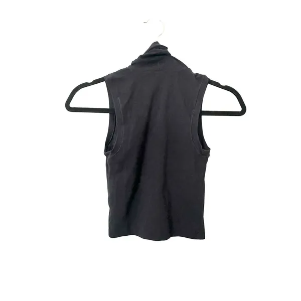 HELSA Jersey Cropped Turtleneck Top‎ Black X-Small - Image 4