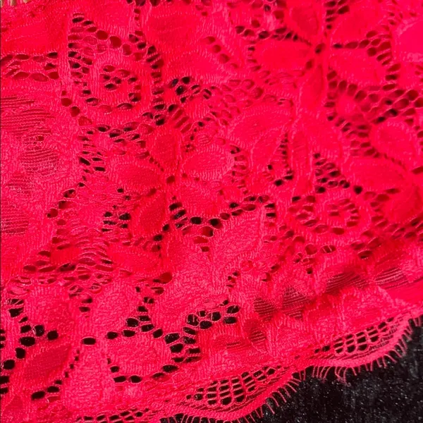 Women's NSR Crochet Stretch Lace Midi Dress Vibrant Reddish Pink Small NWOT - Image 7