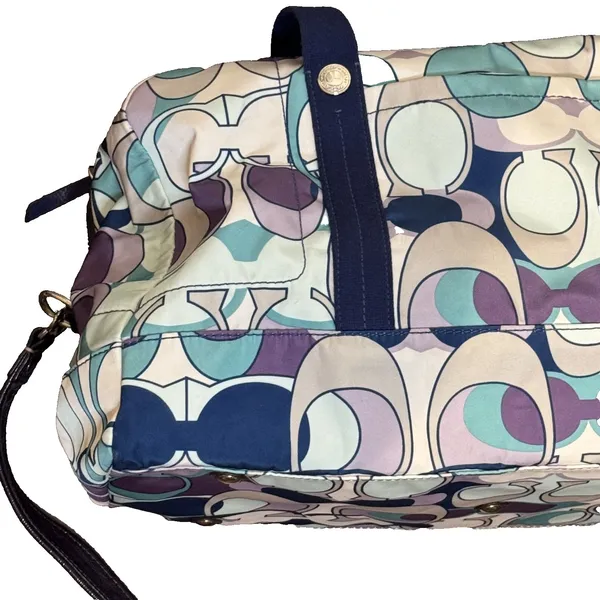 Coach Womens Tote Travel Bag Multicolor Kyra Soho Print F77285‎ Blue Purple Grey - Image 3
