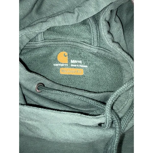Carhartt Women's Newberry Cowl Neck Hoodie‎ Green Pullover M *bleach Spot Show - Image 4