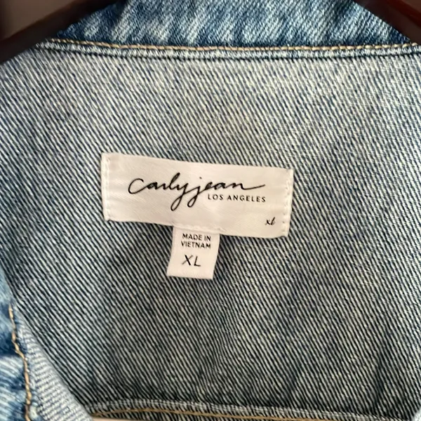 Carly Jean Los Angeles Fletcher Blue Jean Jacket Women’s XL - Image 2