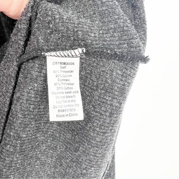 Downeast Love Long Sleeve‎ Rib Knit Top Women's XL Gray Boho - Image 4