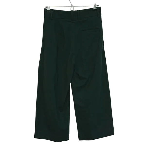 COS Womens Wool Wide Leg Crop Trouser Pants Pleated Size 2 Green Academia Career - Image 4