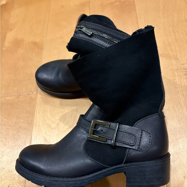 Aquatalia Leather Moto Boots black 7.5 - Image 3