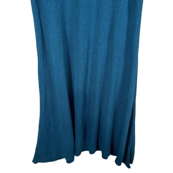 Free People‎ Beach Dress Womens Small Blue Maxi Puff Sleeve Cottage Prairie Boho - Image 5