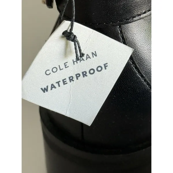 Cole Haan NIB‎ Kimberly Boots Women's Size 5.5 B Black Leather Waterproof Bootie - Image 8