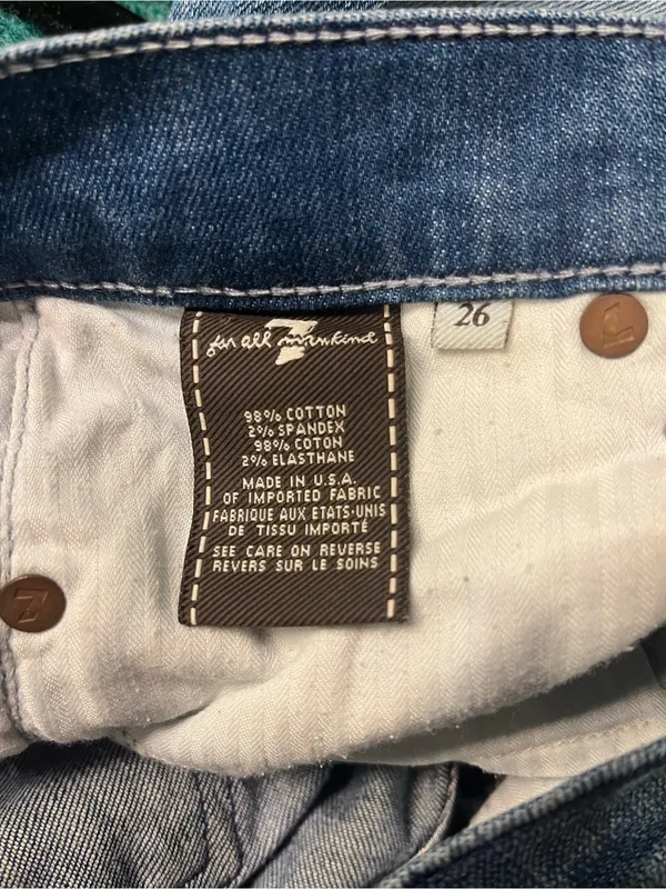 7 For All Mankind Blue Denim Bermuda Shorts - Image 5