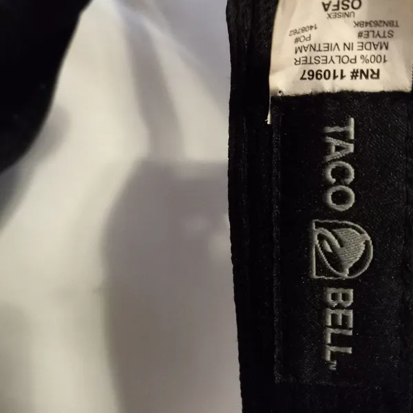 Taco Bell Employee Snap Back Logo Embroidered Visor Hat in Black - Image 3