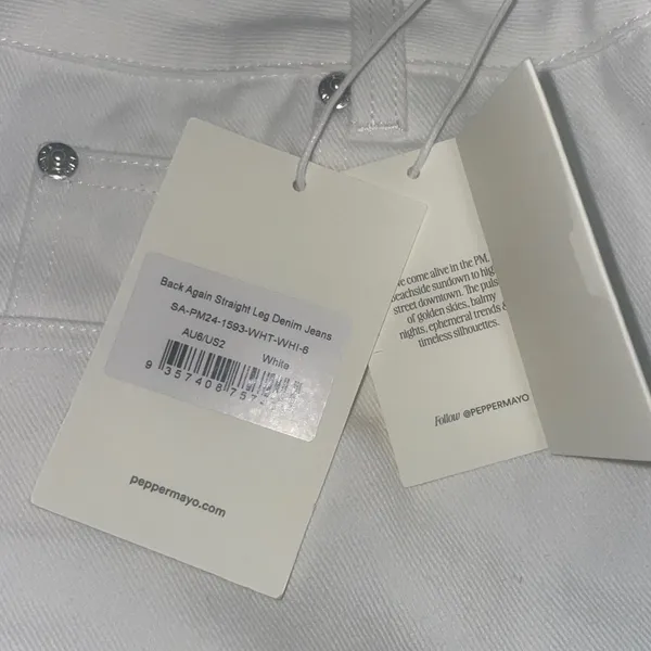 Peppermayo Exclusive - Back Again Straight Leg Denim Jeans - White - Image 10