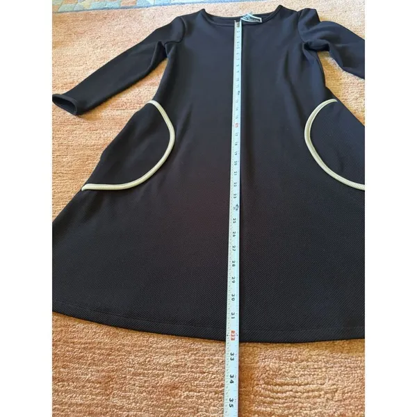 Julian Taylor Black A-Line Dress Women 6 3/4 Sleeve Pockets Work Office Classic - Image 4