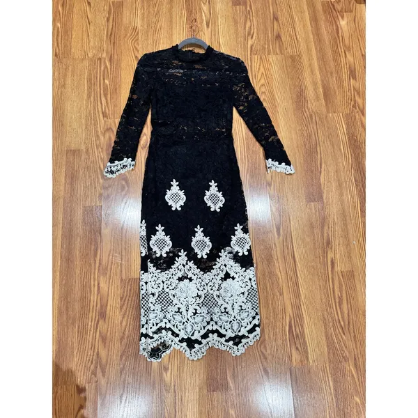 Alexis Helina Black White Bodycon Midi Dress Sleeveless Cocktail Size S - Image 5
