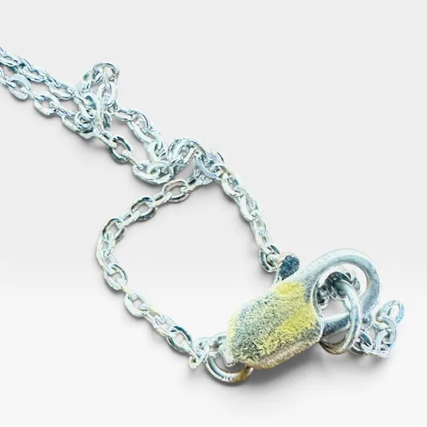 Dior Silver Tone Heart Pendant Pearl Charm Chain Necklace Love Logo Jewelry - Image 5