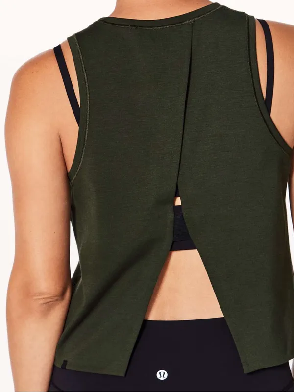 Lululemon Minimal Tank Dark Olive MEASUREMENTS - Image 2